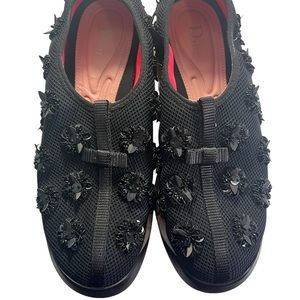 Christian Dior Black Sequin Embellishments Sneakers Size 8